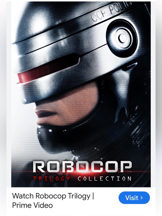 MGM Other - #2929**RoboCop Metallic Silver Helmet Movie DVD